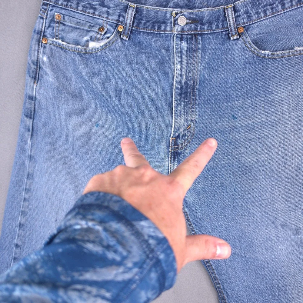 Levi's 505 Regular Fit Jeans Blue Denim 40x30 Straight Leg Workwear Casual